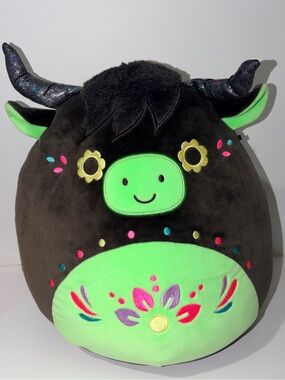 Squishmallows 12” Catrina Highland Cow Day of the Dead DotD Halloween Plush
